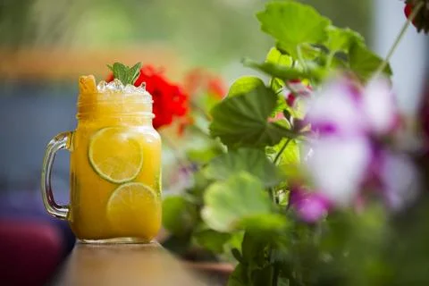 Glass of ice tea Stock Photos