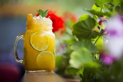 Glass of ice tea 스톡 사진
