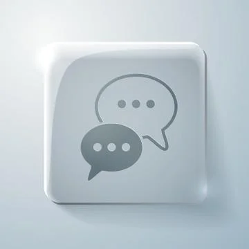 Glass icon, cloud of speaking dialogue Stock Illustration