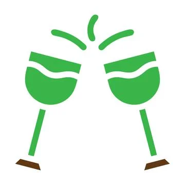 Glass icon solid green brown colour easter symbol illustration. Stock Illustration