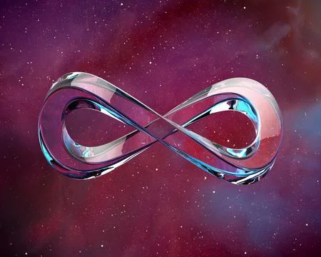 Glass Infinity Symbol In Space Stock Illustration