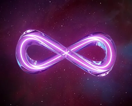 Glass Infinity Symbol In Space Stock-Illustration