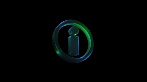 Glass information icon rotating in the air Stock Footage 329686041