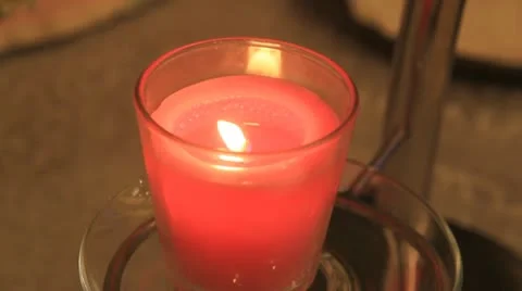 Glass inside a burning candle Stock Footage 10793417