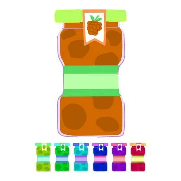 Glass jam jar vector cartoon graphic Stock Illustration