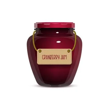 Glass Jam Jar on White Background Stock Illustration