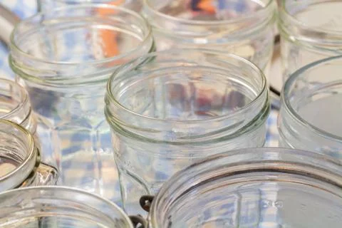 Glass jam jars Stock Photos