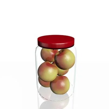 Glass jar with apples Stock Illustration