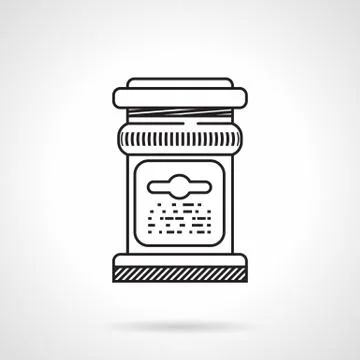 Glass jar black line vector icon Stock Illustration