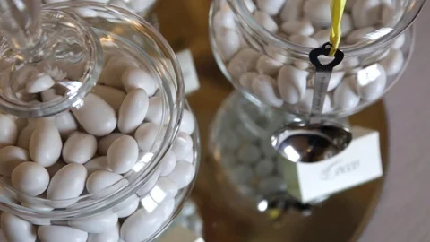 Glass jar with candies Stock Footage 101743737