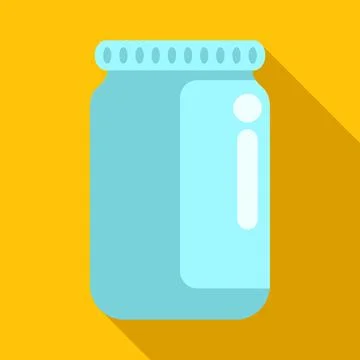 Glass jar container vector flat design icon Stock Illustration