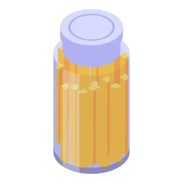 Glass jar is containing breadsticks for appetizer Stock Illustration