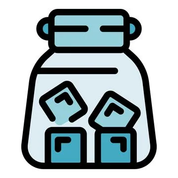 Glass jar containing ice cubes for refreshing drinks Stock Illustration