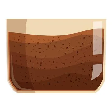 Glass jar filled with coffee grounds showing layers of sedimentation Stock Illustration