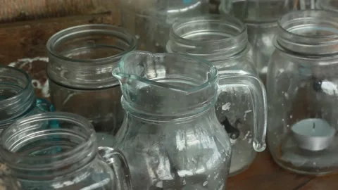 Glass jar. Stock Footage