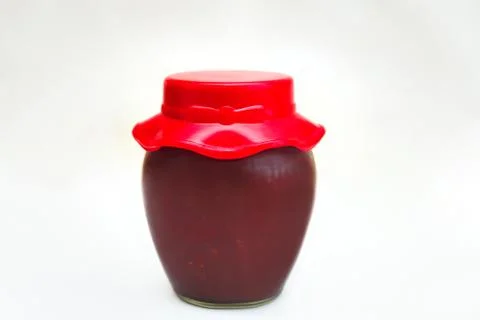 Glass jar with jam Stock Photos