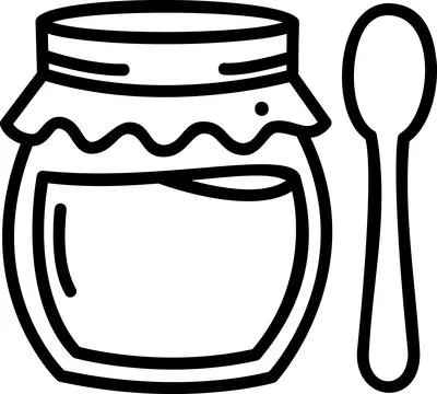 Glass jar of jam with spoon Stock-Illustration