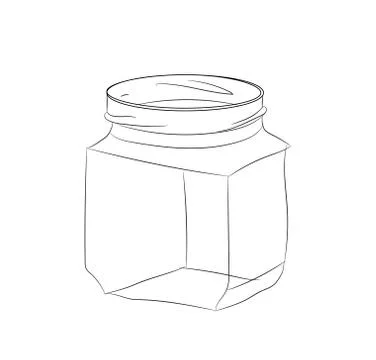 Glass jar, line, vector Stock Illustration