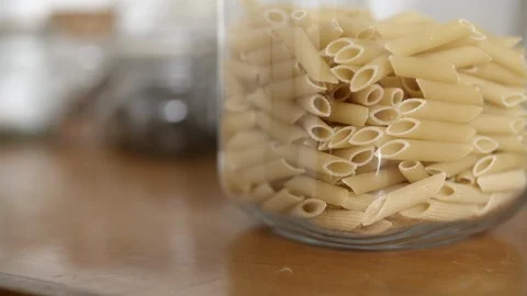 Glass Jar of Pasta Stock Footage 106082437