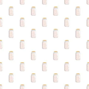Glass jar pattern repeating on white background Stock Illustration