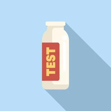 Glass jar with test label casting long shadow Stock Illustration