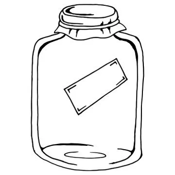 Glass jar. Vector illustration of an empty bank. Empty glass bottle. Stock Illustration