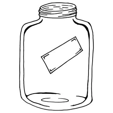 Glass jar. Vector illustration of an empty bank. Empty glass bottle. Stock Illustration