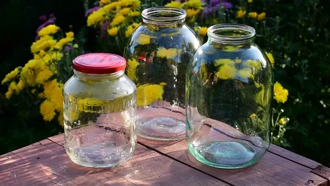 Glass jars Stock Footage 115106017