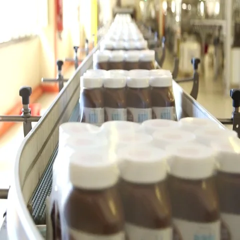 Glass jars with hazelnut cream containing cocoa and hazelnuts - Final packaging Stock Footage 69401559