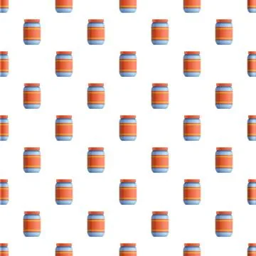 Glass jars seamless pattern repeating food storage containers Ilustración de archivo
