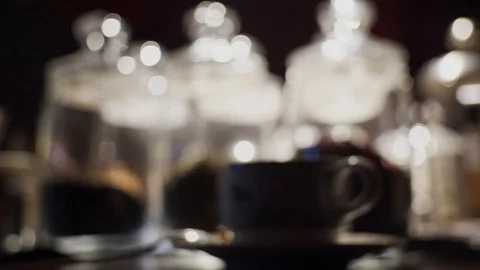 Glass jars with tea Stock Footage 123542175