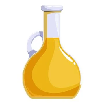 Glass jug containing fresh vegetable oil for cooking and salad dressing Stock Illustration