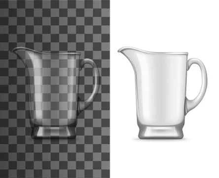 Glass jug realistic mockup of empty pitcher Stock Illustration