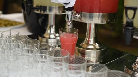 A glass of juice Stock Footage 76622392