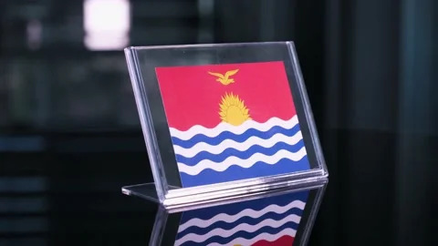 Glass Kiribati Flag Rotating On Table Stock-Footage 208501242