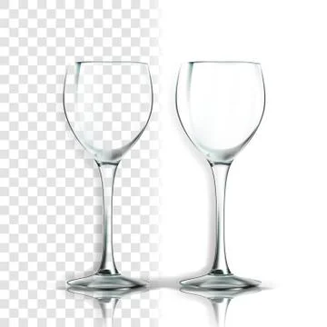 Glass . Kitchen Design. Empty Clear Glass Cup. For Water, Drink, Wine, Alcohol Stock Illustration
