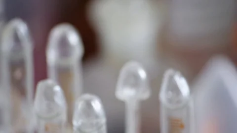 Glass Laboratory Instruments Close-Up Stock-Footage 76333207