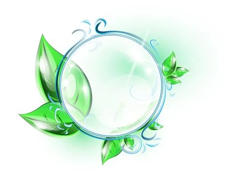 Glass with leaves Stock Illustration