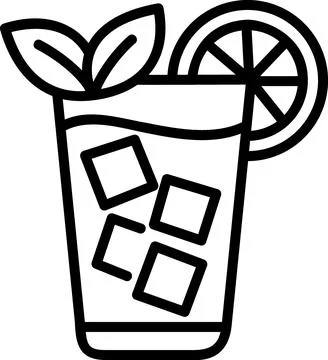 Glass of lemonade with mint and ice Stock Illustration