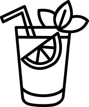 Glass of lemonade with mint icon Stock Illustration