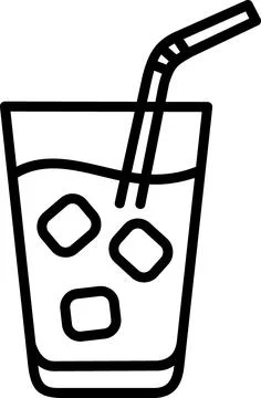 Glass of lemonade with straw icon Stock Illustration