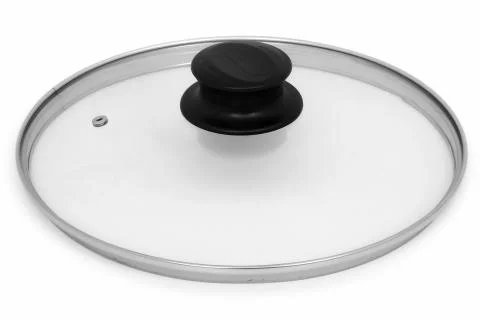Glass lid from a pan isolated on white background Stock Photos