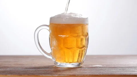 Glass of light beer Stock Footage 90487173