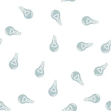 Glass light bulb glyph vector seamless pattern Stock Illustration