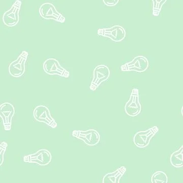 Glass light bulb line vector seamless pattern 库存插图