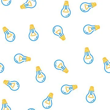 Glass light bulb vector seamless pattern Stock Illustration