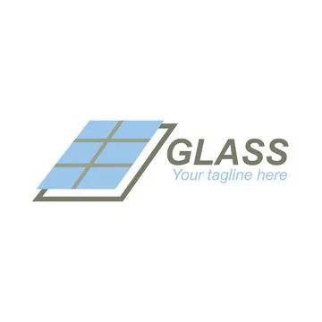Glass logo design template. Creative flat design glass logo template. Stock Illustration