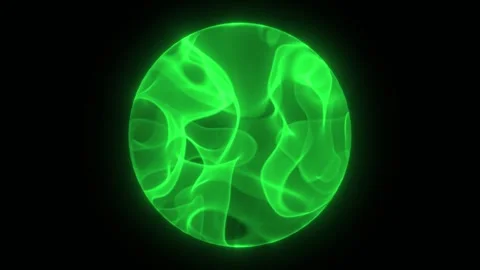 Glass magic ball with light green energy inside. Background. 3d sphere with f Stock Footage 294970633
