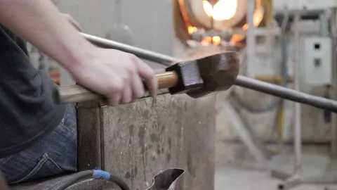 Glass Maker Blowing Art Tools, Compilation Vídeo Stock 220514925