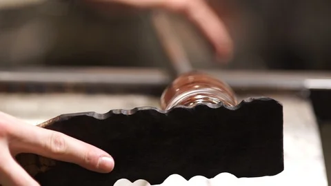 Glass maker making glass glassware Stock Footage 89504052
